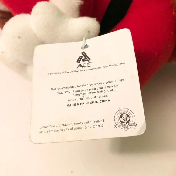 Vtg 1997 ACE Looney Tunes  Foghorn Leghorn Plush 11 Inch Stuffed Plush Toy Santa - Picture 6 of 16